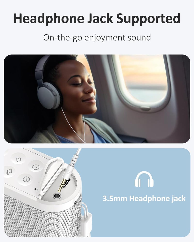 Vindsbay Loud Portable Travel Sound Machine for Adults：Powerful Battery, Headphone Jack, 21 Soothing Sound, Sleep Timer, 32 Volumes - White Noise Machine for Sleeping, Office Privacy & Noise Canceling - Image 4
