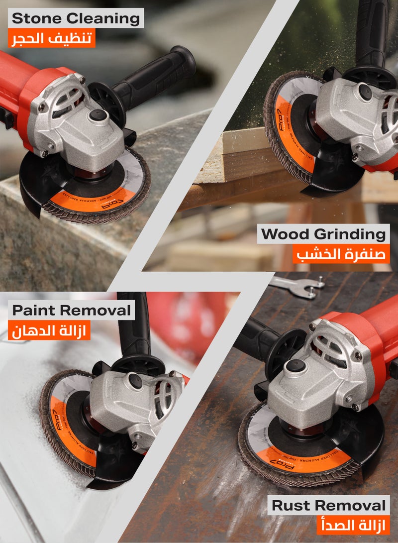 LAWAZIM Pro7 10 Pack Flap Disc Calcined Alumina - 4.5 x 7/8-Inch 60 Grit - 115mm x 22.2 mm Type 27 Angle Grinder Attachment Grinding and Sanding Disc - Ideal for Steel, Wood, Rust and Paint Removal - Image 3