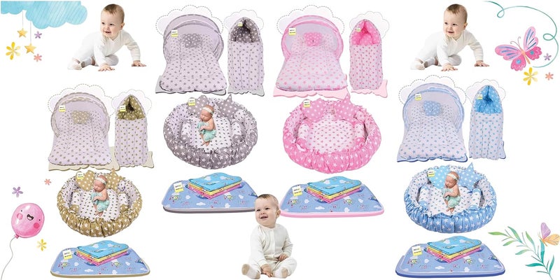 Kwitchy طقم سرير الأطفال حديثي الولادة كويتشي - حقيبة نوم مرتبة أكياس حمل سرير عش سرير شراشف تغيير الحفاضات شبكة سرير مجموعة هدايا أساسية 06 أشهر - Image 4