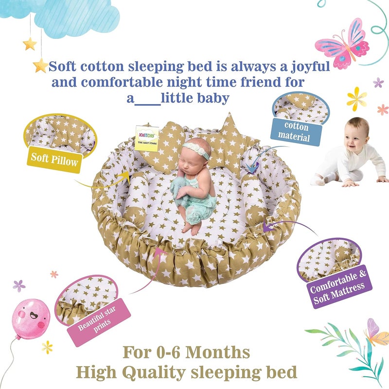 Kwitchy طقم سرير الأطفال حديثي الولادة كويتشي - حقيبة نوم مرتبة أكياس حمل سرير عش سرير شراشف تغيير الحفاضات شبكة سرير مجموعة هدايا أساسية 06 أشهر - Image 3