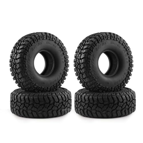 Shaluoman 4PCS Soft Rubber Tires for RC 110 On Road Car 19 Crawler Tires with Foam for Axial SCX10 90047 SCX10 III AXI03007 Redcat Gen8 TRX4 Tyre - Image 1
