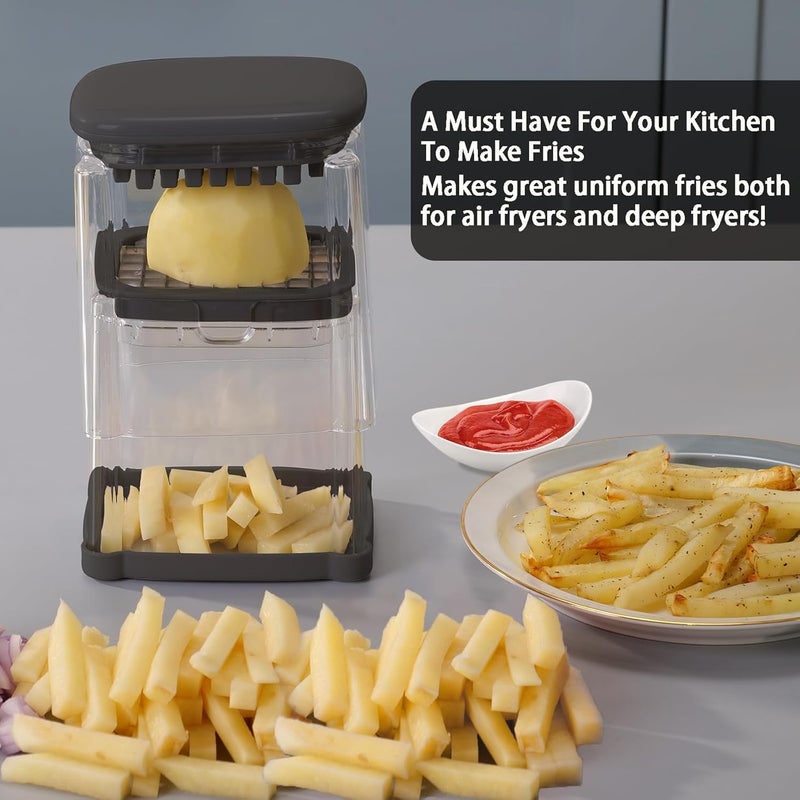 Solucky French Fry Cutter, Potato Onion Cutter, Professional Homestyle Vegetable Chopper Dicer, Great for Potatoes Carrots Cucumbers Zucchini Peppers 3/8 inch Blade(Only 1 Blade) - Image 2