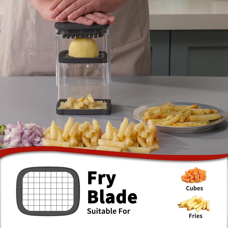 Solucky French Fry Cutter, Potato Onion Cutter, Professional Homestyle Vegetable Chopper Dicer, Great for Potatoes Carrots Cucumbers Zucchini Peppers 3/8 inch Blade(Only 1 Blade) - Image 5