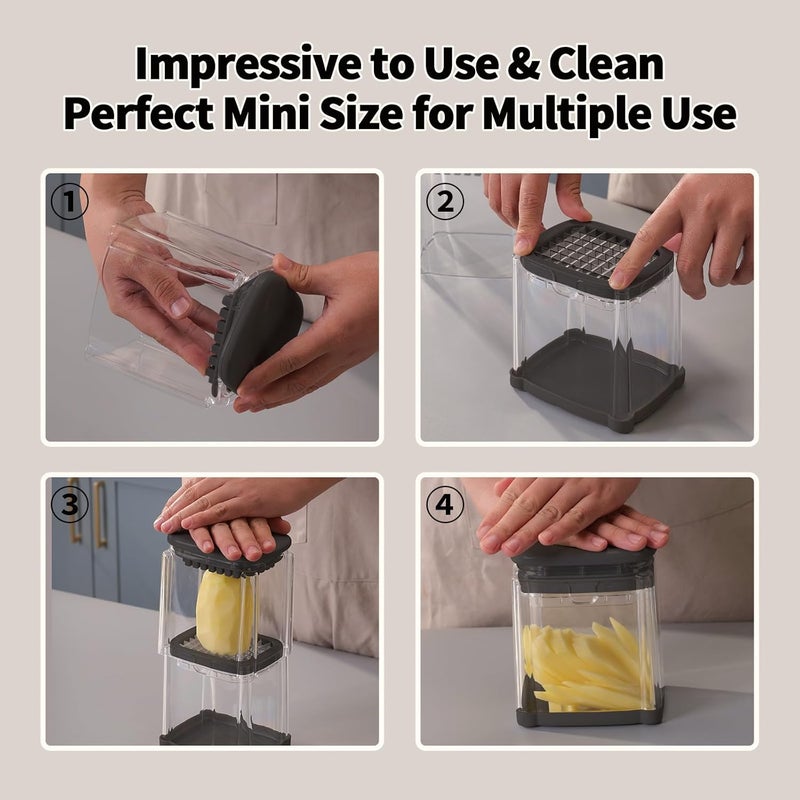 Solucky French Fry Cutter, Potato Onion Cutter, Professional Homestyle Vegetable Chopper Dicer, Great for Potatoes Carrots Cucumbers Zucchini Peppers 3/8 inch Blade(Only 1 Blade) - Image 3