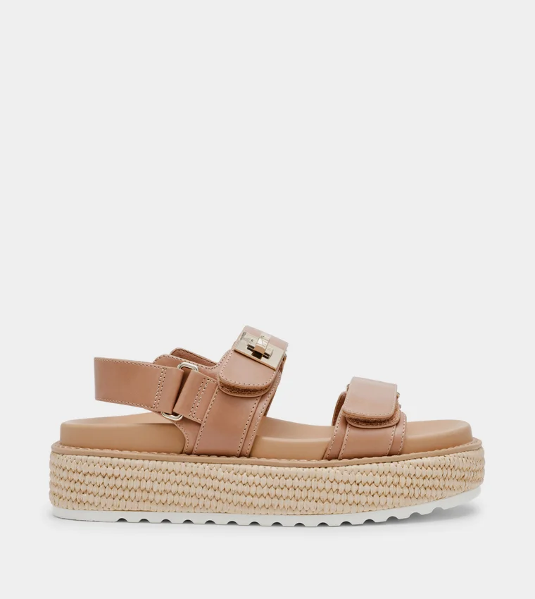 Bigmona Women's Light Brown Flat Sandals