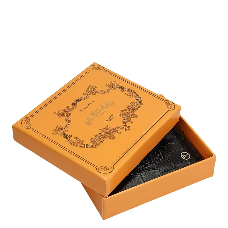 Da Milano  Black Bifold Leather Mens Wallet for Men | Best Price UAE