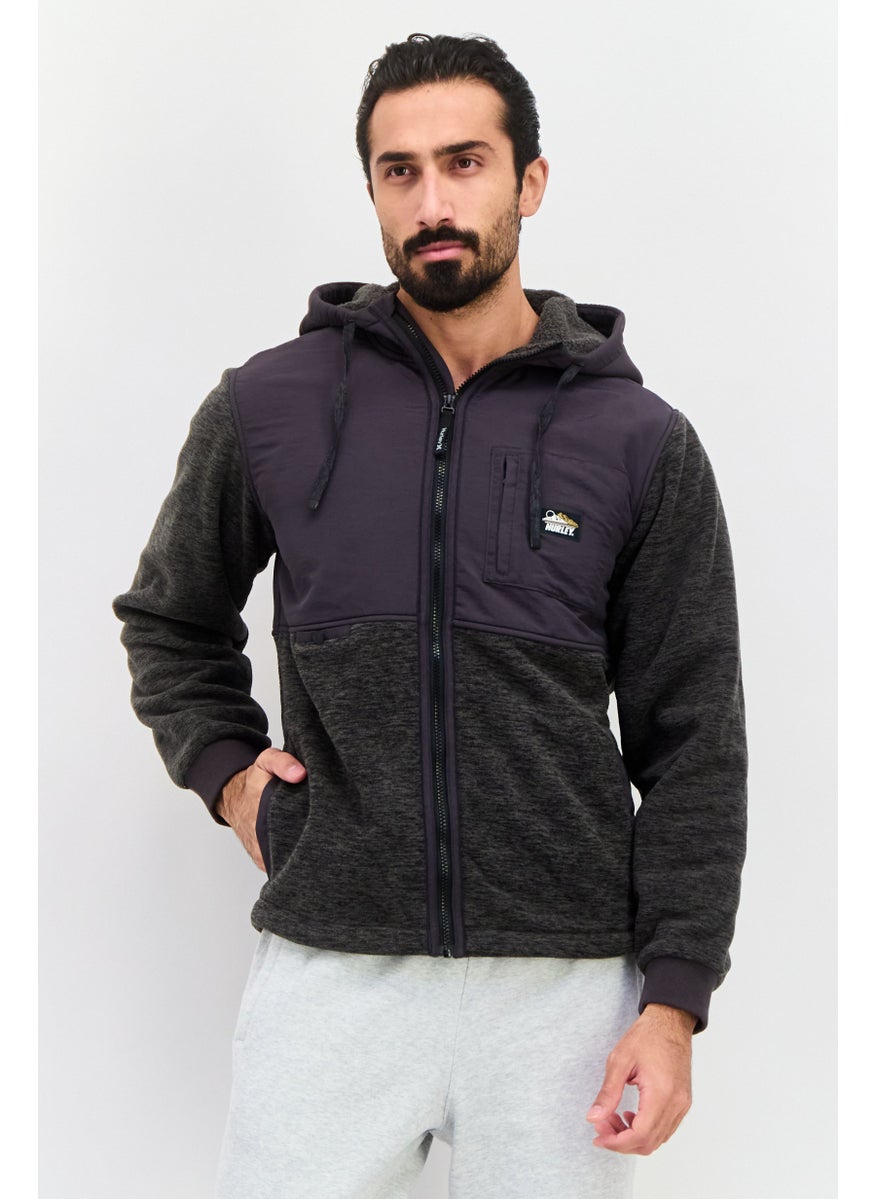 Hurley Men Sportswear Fit Long Sleeve Outdoor Jacket, Grey Heather  - Image 1