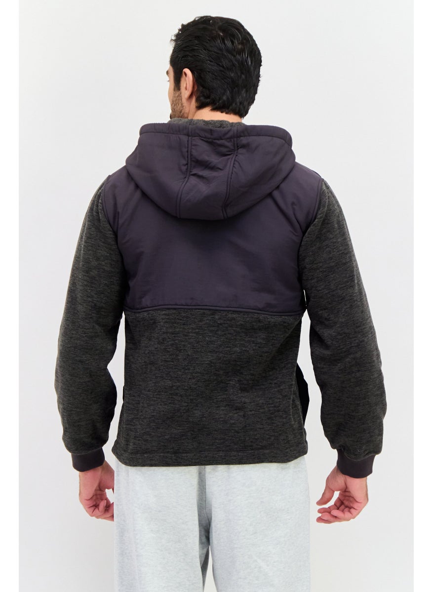 Hurley Men Sportswear Fit Long Sleeve Outdoor Jacket, Grey Heather  - Image 3