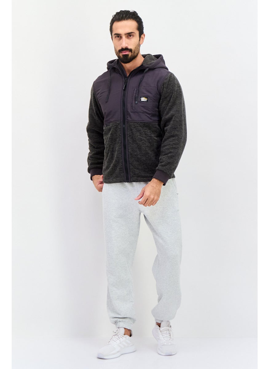 Hurley Men Sportswear Fit Long Sleeve Outdoor Jacket, Grey Heather  - Image 4