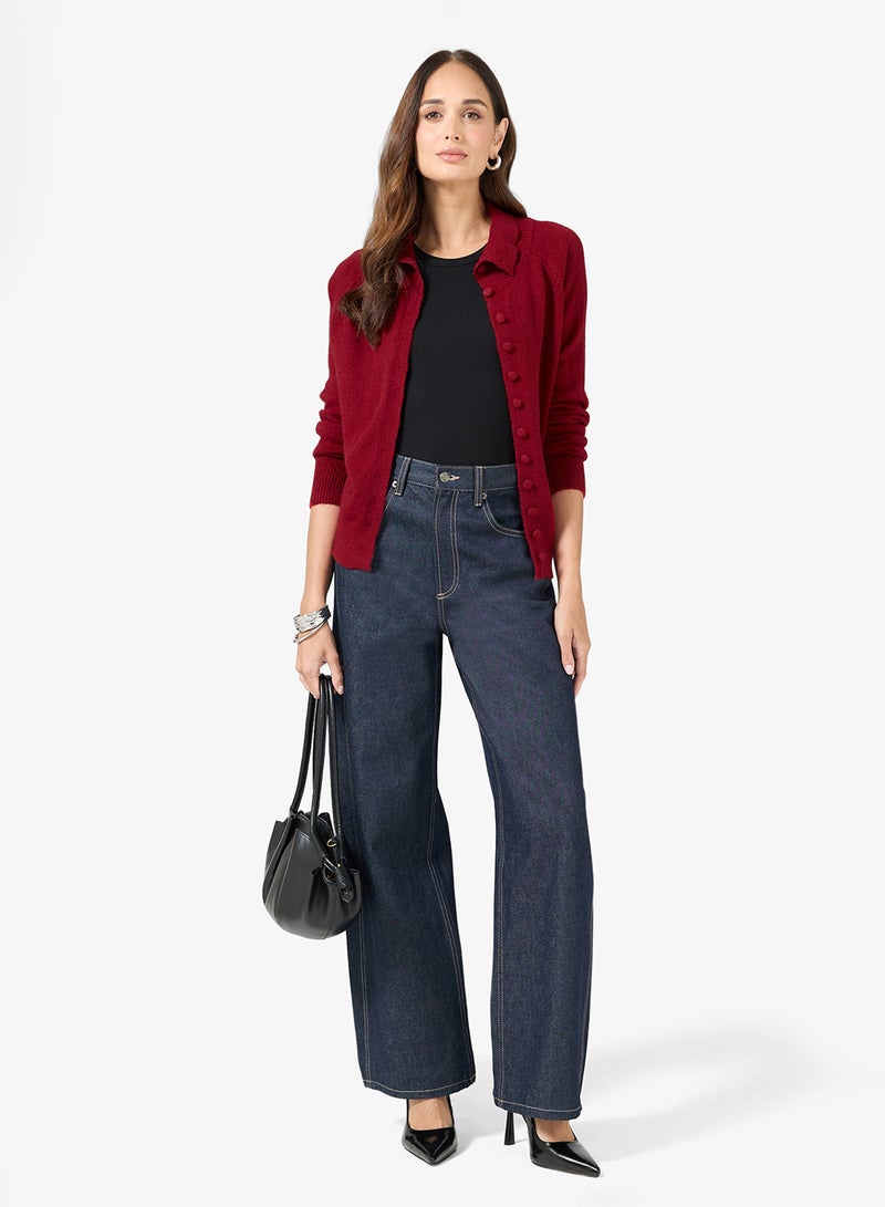 ايلا كارديجان بأزرار وياقة عالية - Image 4