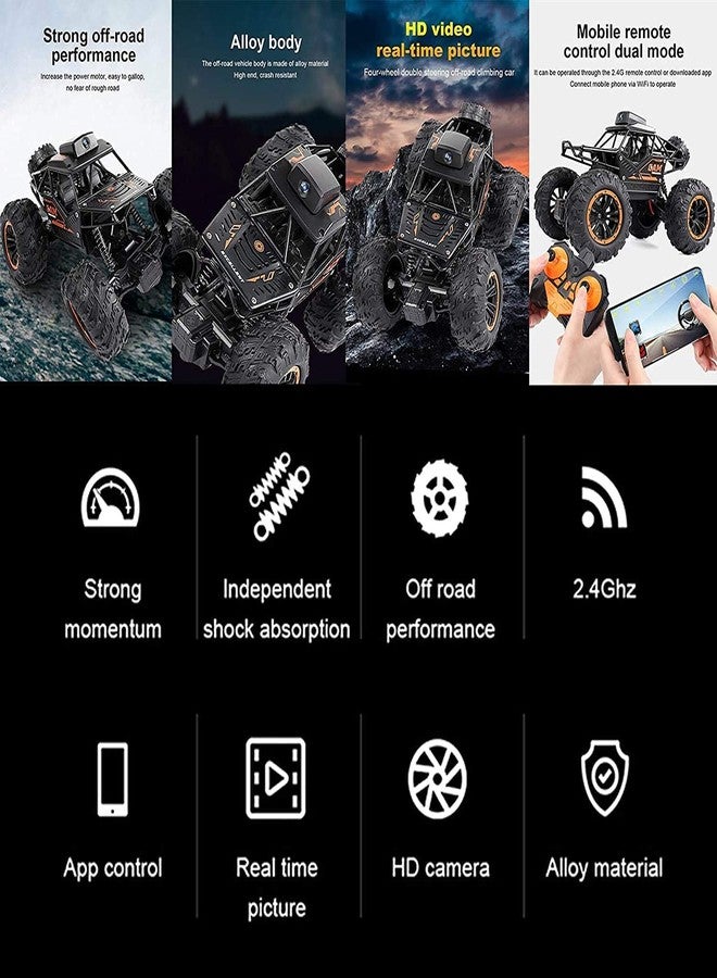Jet Roy Remote Control Car Rc Cars With 720P Hd Fpv Wifi Camera, 2.4Ghz 1/18 Scale Off-Road Remote Control Truck Monster Trucks For Toddlers Kids Adults, Gift For Boys & Girls Kids Adults, Multicolor - Image 3