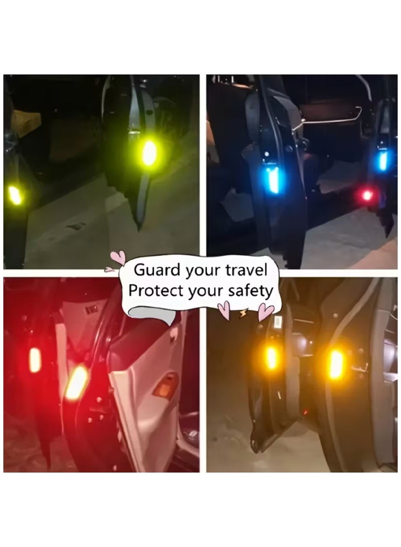  ROAD HQ ملصقات عاكسة عالية الوضوح لأبواب السيارة، ملصقات تحذيرية صفراء، عبوة من 4 قطع - Image 4