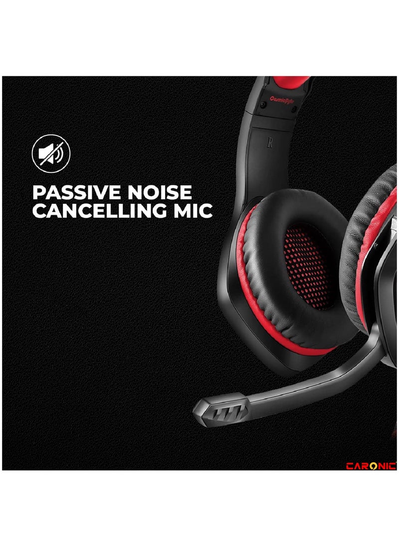 CARONIC Gaming Headset With Microphone Gaming Headphones PC 3.5 mm Jack Stereo Bass Compatible With PS4 PS5 Switch PC Laptop Mac  - Image 4