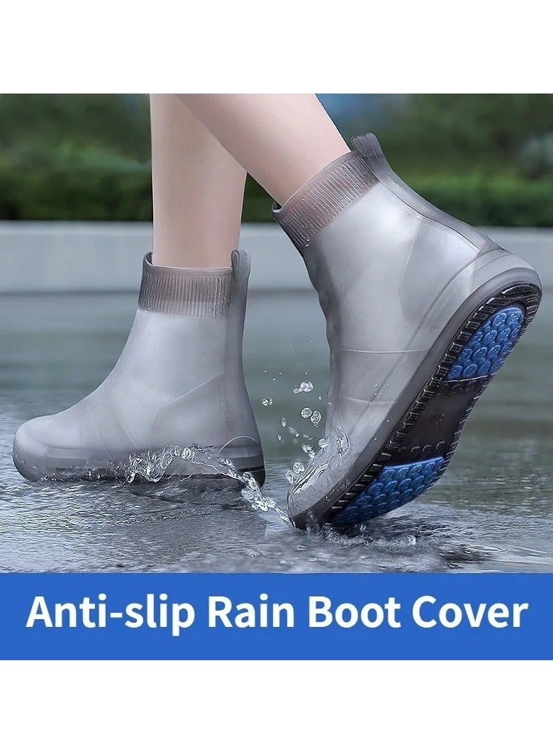 AROAQ Reusable Silicone Rain Shoes Cover High Tube Non-Slip Boots Cover Outdoor Waterproof Rain Shoe Covers (X Large)