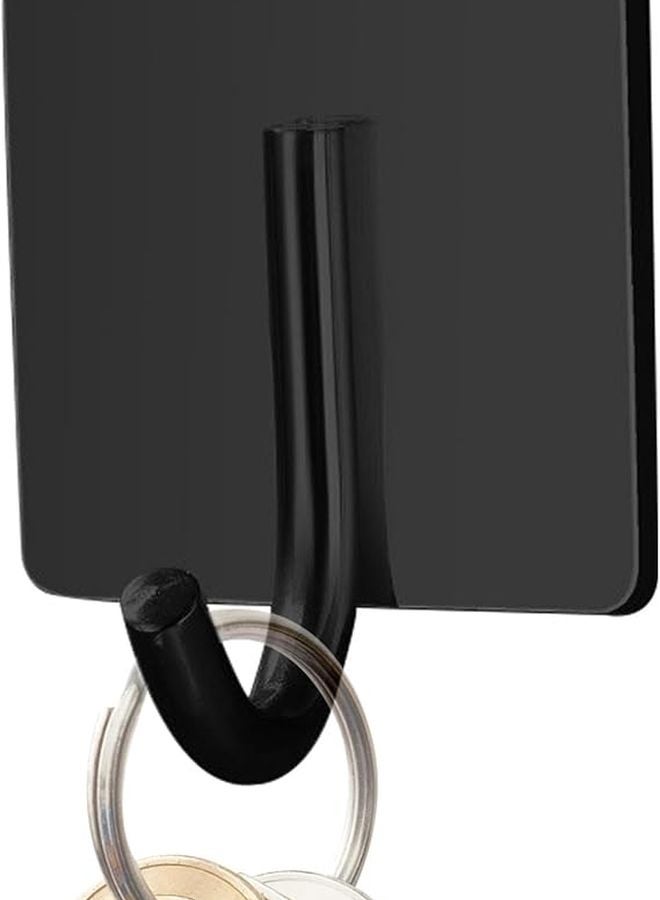 Black Adhesive Bathroom Hooks Wall Mounted No Drill for Shower Towel Kitchen Home - Image 2