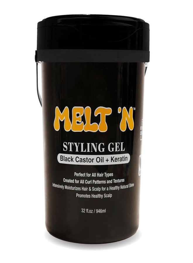 EBIN NEW YORK Melt'n Styling Gel Keratin and Black Castor Oil 32oz - Gives High Shine and Provides a Soothing and Calming Effect, Strong Hold Styling, Nourshing the Hair, No Frizz or Breakage - Image 1