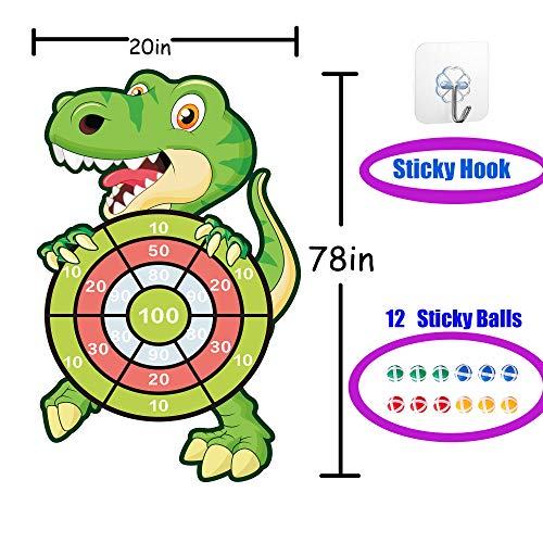 HONGID Dinosaur Toys for 3-12 Year Old Boys,30”Large Dart Board Kids Toys Age 4-12,Indoor Outdoor Games Dinosaur Birthday Party Supplies Favors Decorations,Stocking Stuffers for Kids - Image 2