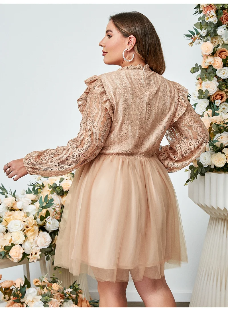 SIMPLEE Oversized women's dress suitable for curvy women's flowing skirt