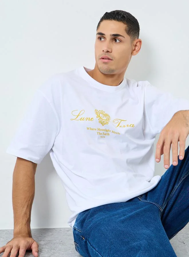 Styli Styli Oversized Printed Heavy Jersey T-Shirt