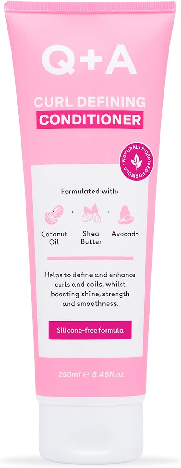 QA Curl Defining Conditioner for Hair 250ml Curly Hair Conditioner AntiFrizz Hydrating Conditioner from Wavy to Coily Locks Coconut Oil and Shea Butter Esters