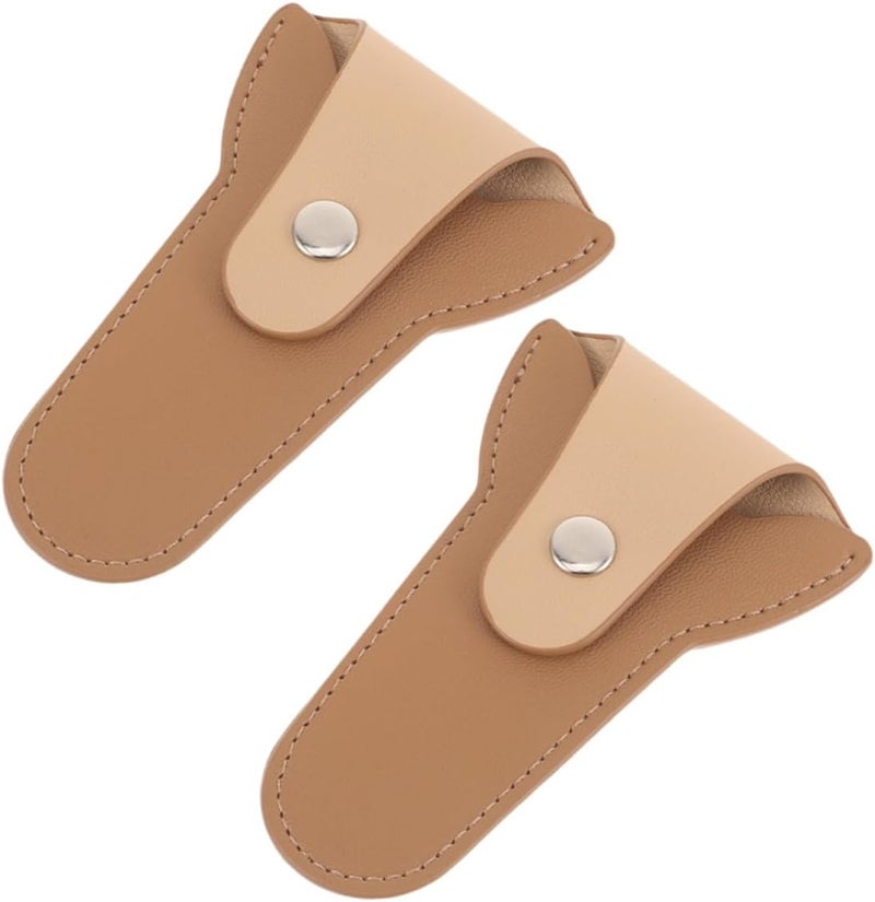 2 Pcs Small Pointed Cuticle Scissors with Pu Protective Pouch Nail Trimmer Covers for Manicure Pedicure Grooming Tool Set - Image 1