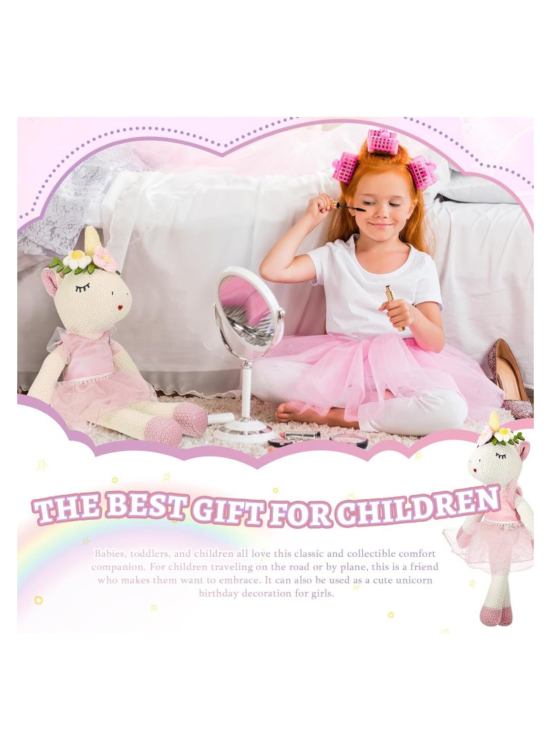 SYOSI Unicorn Stuffed Animals 17 Inches Ballerina Doll Wool Plush Unicorn Toys for Girls Birthday Gift, Ballerina Unicorn Doll Stuffed Animal for Girls (Pink) - Image 4