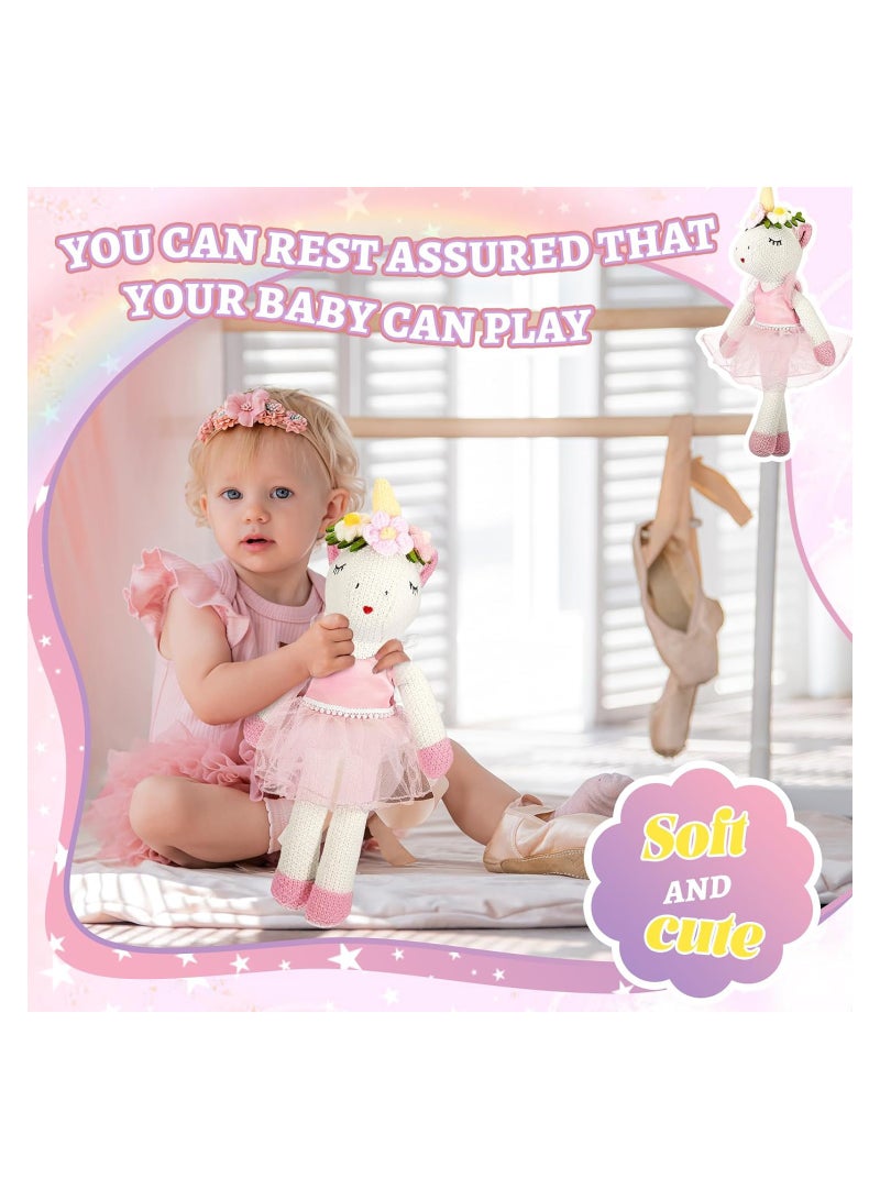 SYOSI Unicorn Stuffed Animals 17 Inches Ballerina Doll Wool Plush Unicorn Toys for Girls Birthday Gift, Ballerina Unicorn Doll Stuffed Animal for Girls (Pink) - Image 3