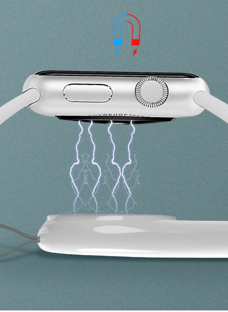 SYOSI Watch Charger for Apple Watch Series Magnetic Wireless Compact Portable USB Fast Charger Compatible with iWatch 6/Se/5/4/3/2/1(White) - Image 4