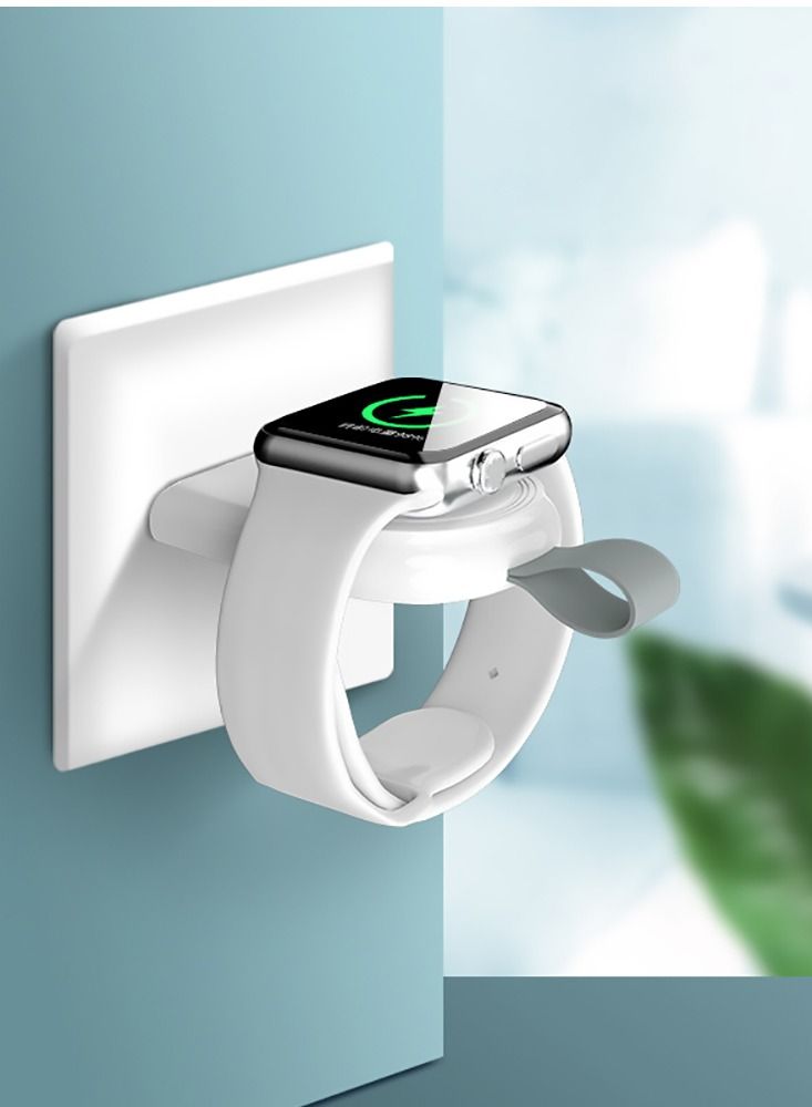 SYOSI Watch Charger for Apple Watch Series Magnetic Wireless Compact Portable USB Fast Charger Compatible with iWatch 6/Se/5/4/3/2/1(White) - Image 2