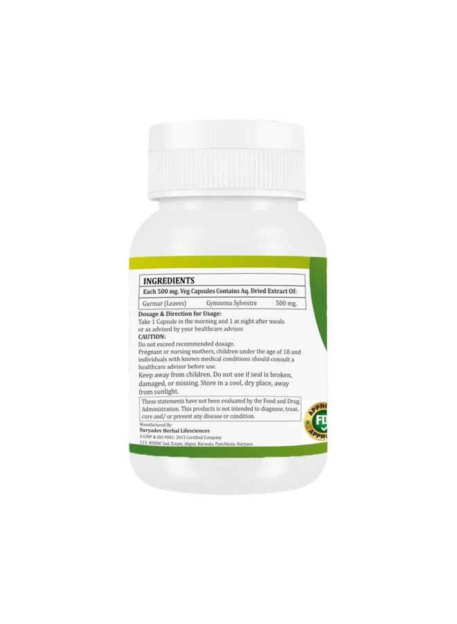 Morsan's Gudmar Extract (Gurmar) Capsules, Pack of 60 x 500 mg. Veg. Capsules (1) - Image 2