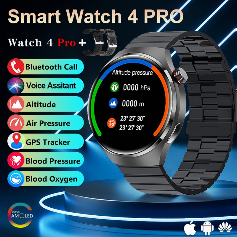 SACOSDING Smart watch GT4 for men with altitude Barometer, Amoled screen, heart rate blood pressure sleep monitor, sports watch for Huawei iOS and Andriod WATCH4 - Image 1