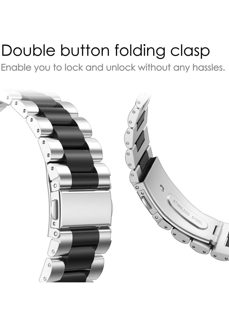 سوار معدني من الفولاذ المقاوم للصدأ لساعة Samsung Galaxy Watch 4 (40/44 مم)، Classic (42/46 مم)، Watch 3 (41 مم)، Active2، Active، وGalaxy Watch 42 مم - عرض 20 مم. - Image 4