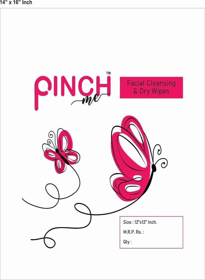 Pinch Me Facial Cleansing & Dry Wipes, 9" x 9" Inch, Ultra Soft Non-Woven Face Towel, Soft Dry Wipe, Lint Free, Dry Wet Use for Sensitive Skin, Cotton Facial Tissue, Makeup Removing, Surface Cleaning Beauty Towels - Image 2