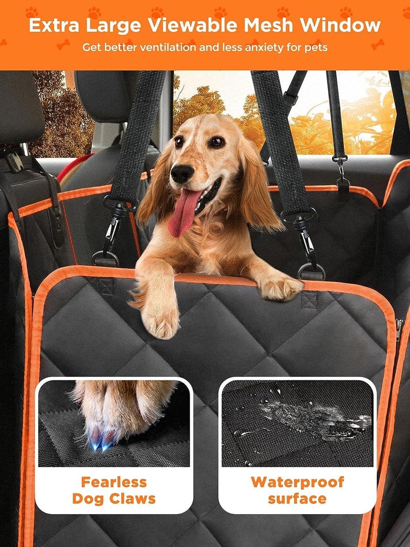 AMICA Polyester Dog Seat Cover, Scratchproof & Waterproof, Collapsible with Mesh Window and Storage Pocket, Washable Dog Hammock for SUV & Sedan Cars - Image 2