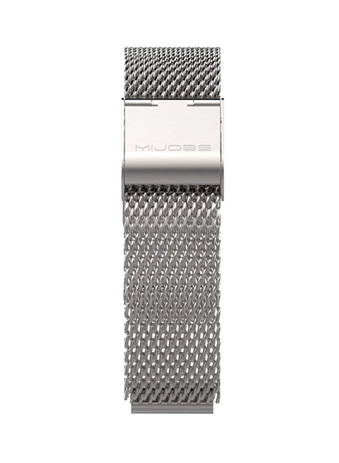 Replacement Steel Fitness Tracker Strap For Xiaomi Mi Band 2 Silver - Image 2