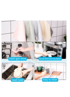 Excefore 8 Pack 7.9"X9.8" Bamboo Fiber Cleaning Cloths, Kitchen Dish Cloths, Reusable and Absorbent Dish Cloths, Nonstick Oil Washable Dish Rags, Suitable for Kitchen Bathroom and Cleaning Counters  - Image 5