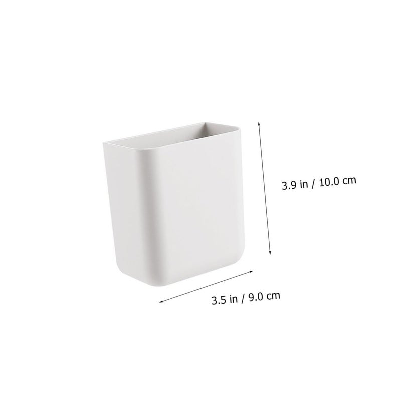 White Wall Mounted Storage Box Set 2Pcs Phone Remote Control Holder Adhesive Space Saving Organizer - Image 3