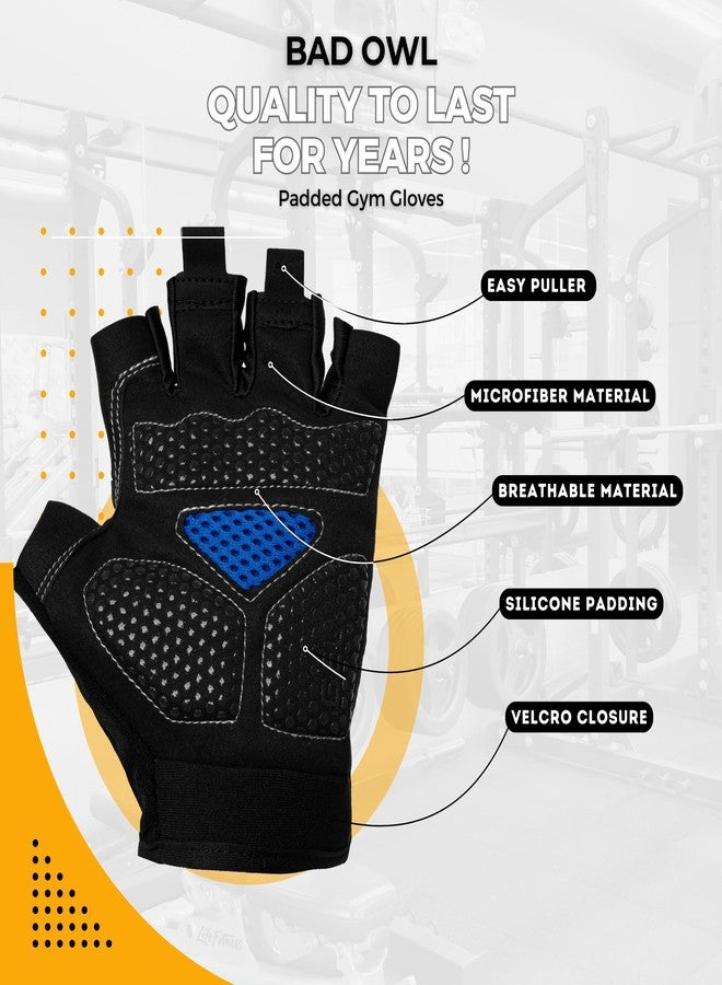 BADOWL Gym Gloves with Wrist Strap Grips Accessories for Men & Women |Cycling, Fitness, Training & Exercise, Flexible, Professional Weightlifting (Black-Free Size) - Image 4