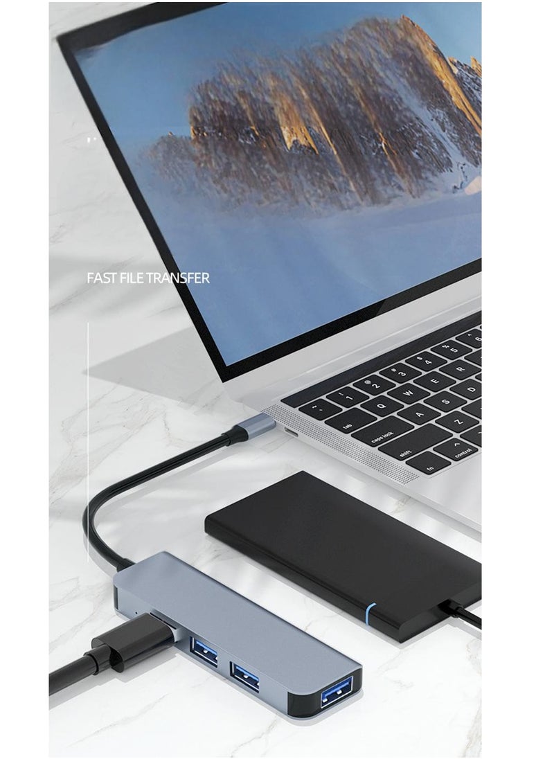 4 in 1 USB and Type-c interface high speed expansion dock USB2.0 USB3.0 HDMI 12.5CM  - Image 2