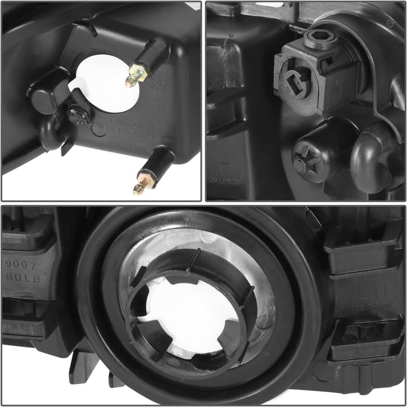 Auto Dynasty Halogen Headlights Assembly Kit for Ford Mustang 1999-2004, Black Housing, Clear Lens - Image 5