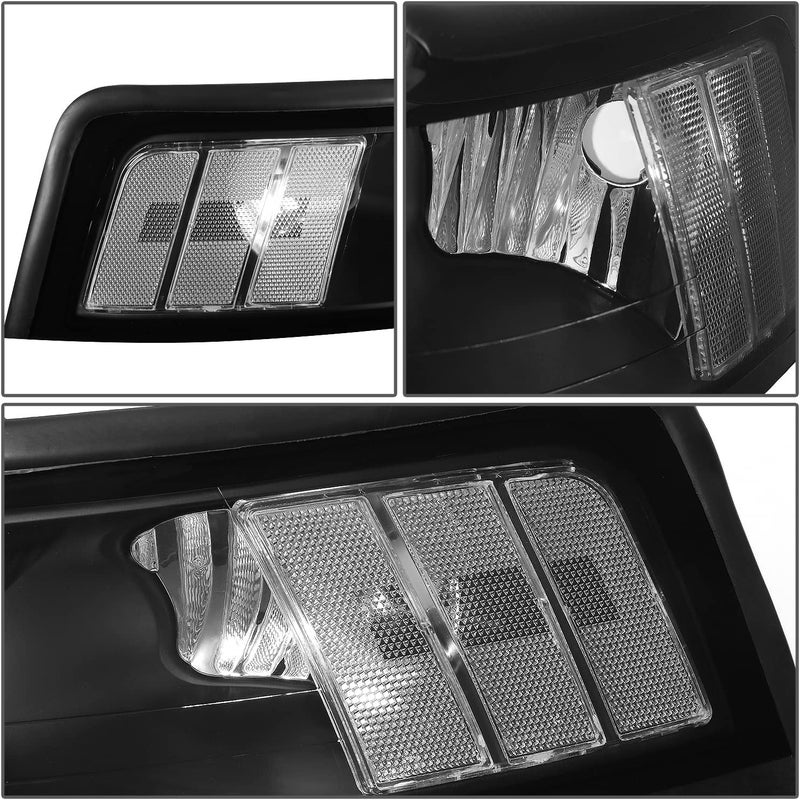 Auto Dynasty Halogen Headlights Assembly Kit for Ford Mustang 1999-2004, Black Housing, Clear Lens - Image 4