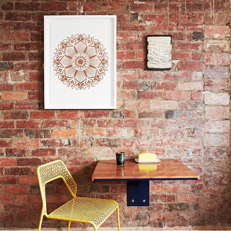 MWOOT 4Pcs Large Mandala Craft Stencils Kit, Reusable DIY Drawing Painting Template for Wood Wall Art Design, Flowers Dotting Shapes Stencils for Painting on Tile Pillows Floor Decor(30x30CM) - Image 2
