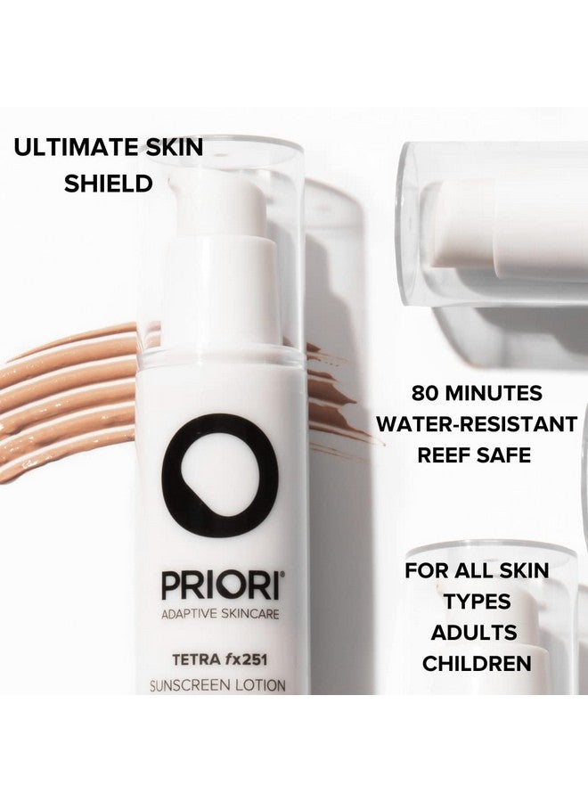 PRIORI Skincare Tetra Sunscreen Lotion Broad Spectrum Spf 55 Universal Skin Tint Zinc Oxide Facial Sunscreen Blue Light Protection Antioxidant Matte Finish 1.7 Fl Oz - Image 3