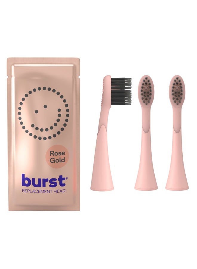 BURST Genuine Replacement Heads for Original Sonic Electric Toothbrush (Rose Gold/3 Pack) | Ultra Soft Bristles for a Deep Clean | Stain & Plaque Removal - Image 1