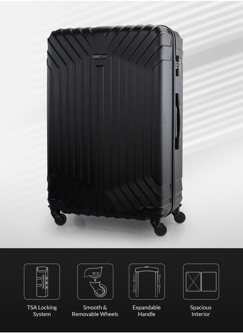 PARAJOHN - Winso Cabin Size ABS Hardside Spinner Luggage Trolley 20 Inch Black - Image 1