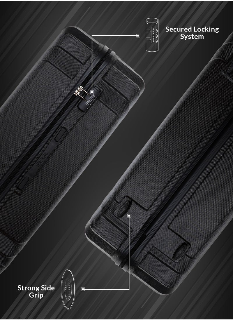 PARAJOHN - Winso Cabin Size ABS Hardside Spinner Luggage Trolley 20 Inch Black - Image 1
