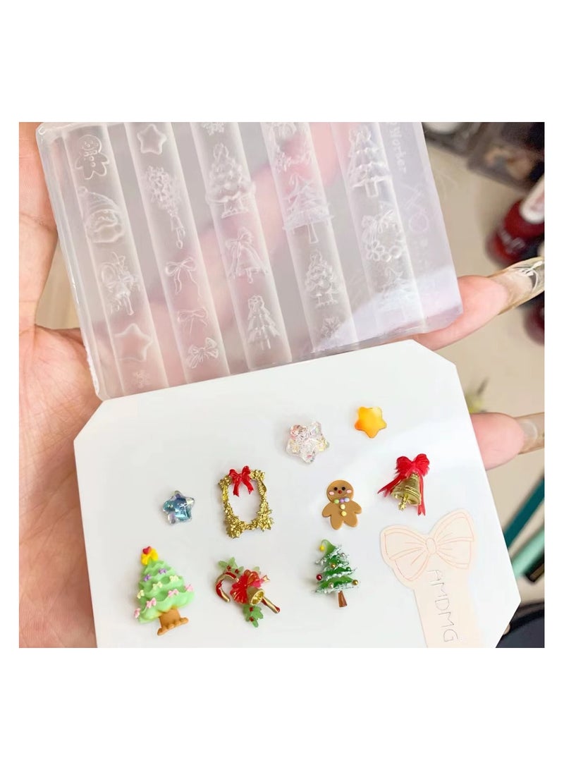 brunson Nail Carving Mold, Nail Art Templates 3D Silicone Nail Art Decoration Mold, Uv Nail Art Template Seasonal Pattern Decals Nail Diy Tools, Professional Natural And Artificial Nails Tools - Image 2