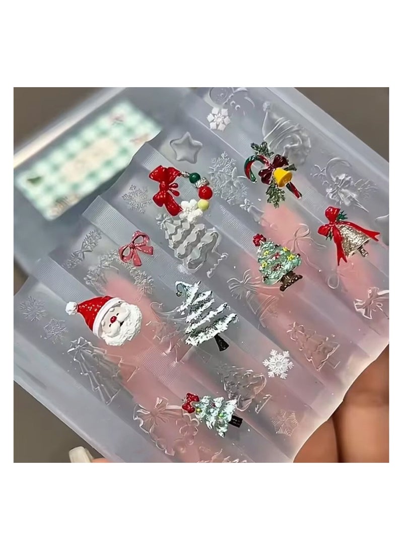 brunson Nail Carving Mold, Nail Art Templates 3D Silicone Nail Art Decoration Mold, Uv Nail Art Template Seasonal Pattern Decals Nail Diy Tools, Professional Natural And Artificial Nails Tools - Image 3