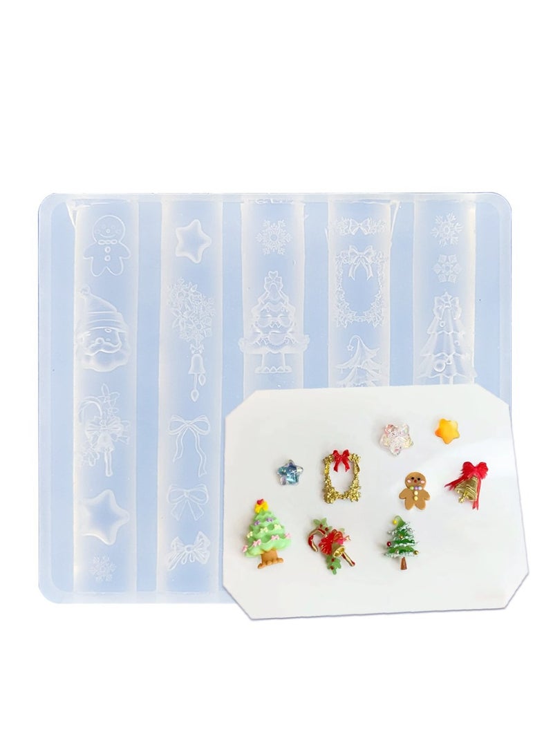 brunson Nail Carving Mold, Nail Art Templates 3D Silicone Nail Art Decoration Mold, Uv Nail Art Template Seasonal Pattern Decals Nail Diy Tools, Professional Natural And Artificial Nails Tools - Image 1