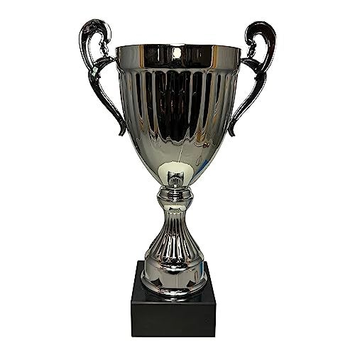 Express Medals 12 Inch Bright Metal Silver Color Trophy Cup Event Sport Tournaments Competitions Recognition Gift or Award 12 Inches Tall x 7 Inches Wide at The Handles AMC321 - Image 1